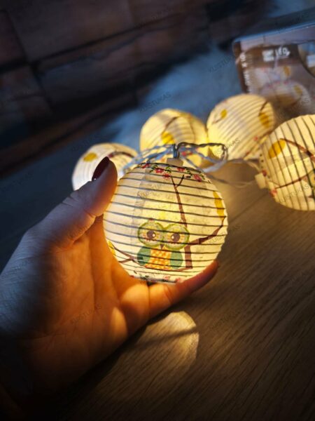 Dekoratyvinė girlianda 'Paper ball owl' - Vaizdas 3