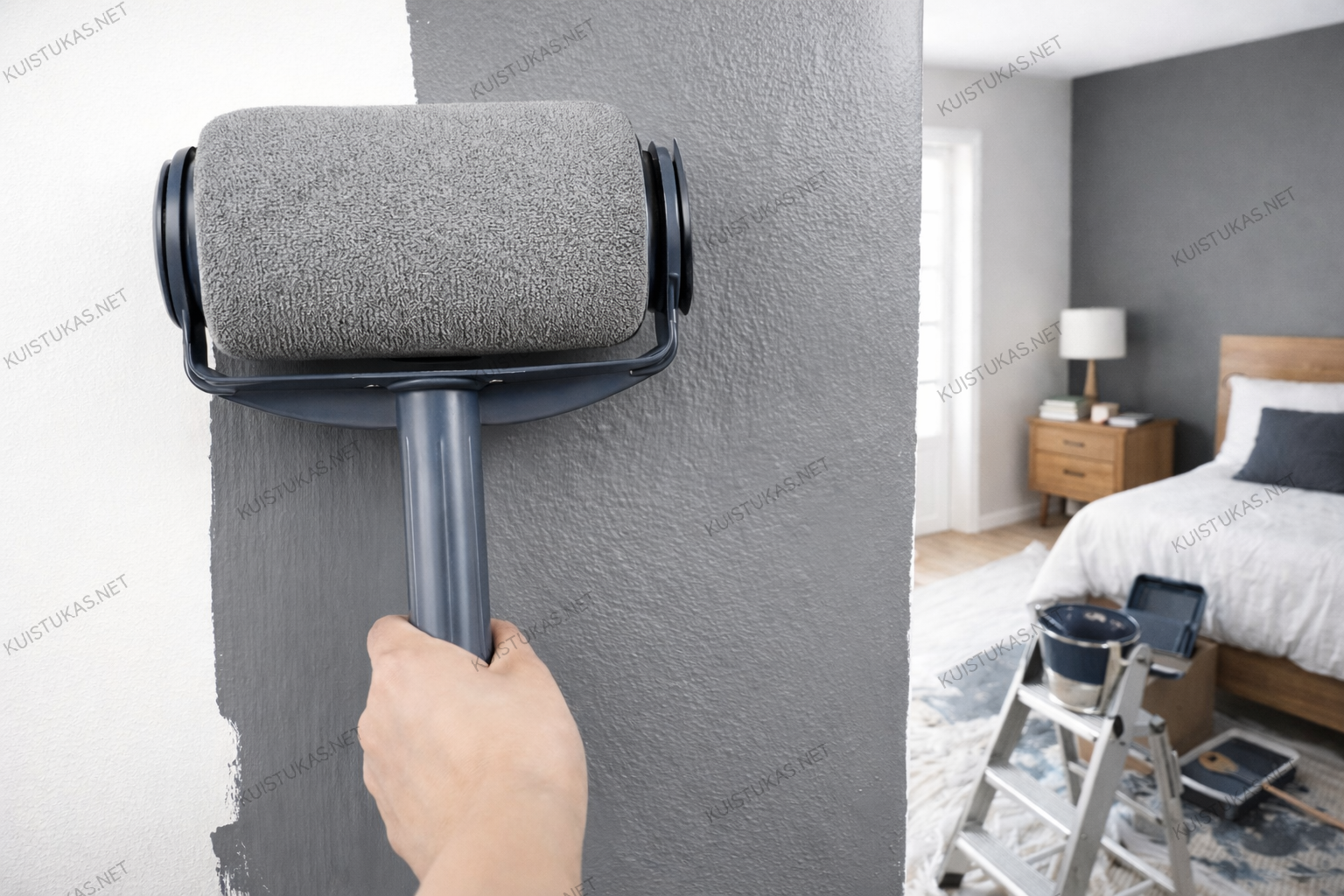 Dažų volelis su rezervuaru