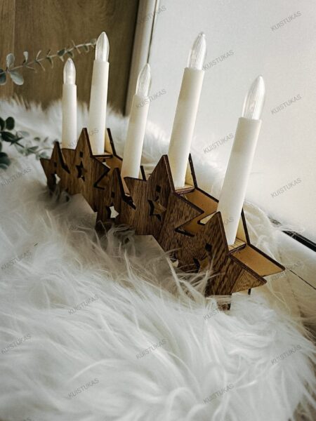 Žvakidė 'Wooden star' - Vaizdas 5