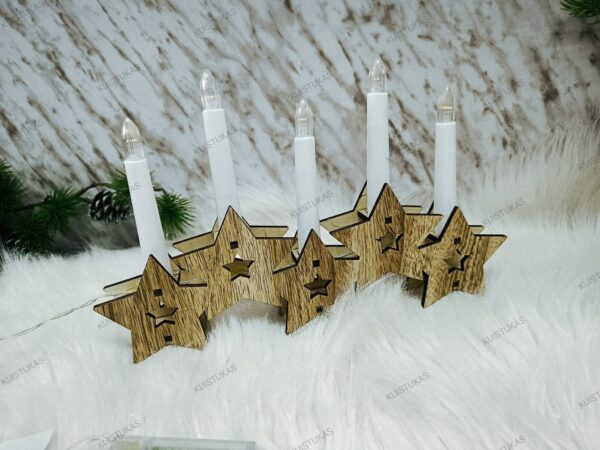 Žvakidė 'Wooden star' - Vaizdas 7