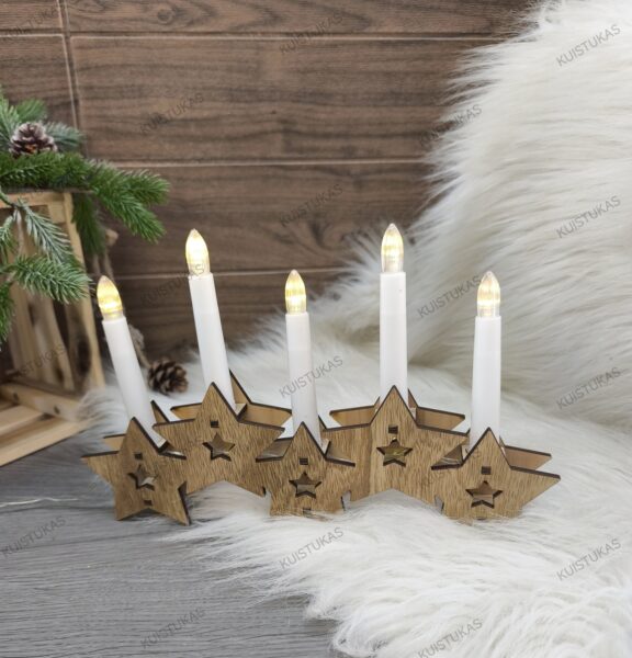 Žvakidė 'Wooden star' - Vaizdas 2
