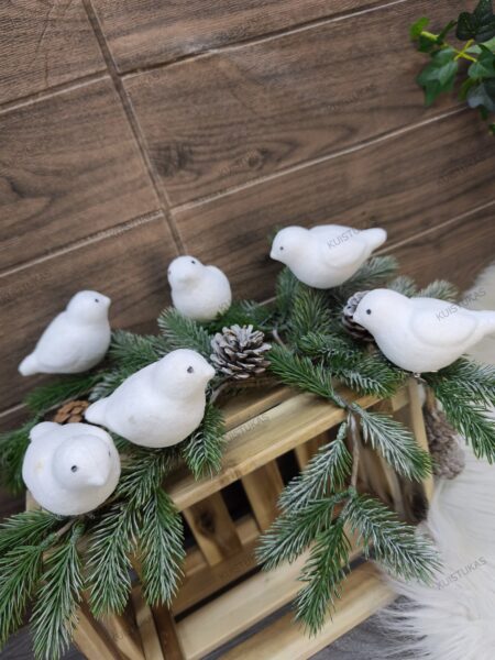 Dekoratyviniai paukščiai 'Snowy Birds' - Vaizdas 3