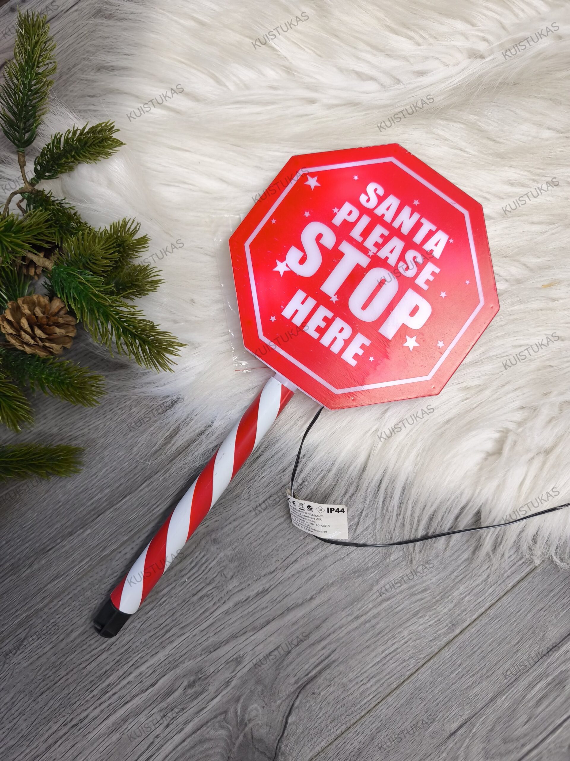 LED ženklas 'Santa please STOP here' - Vaizdas 2