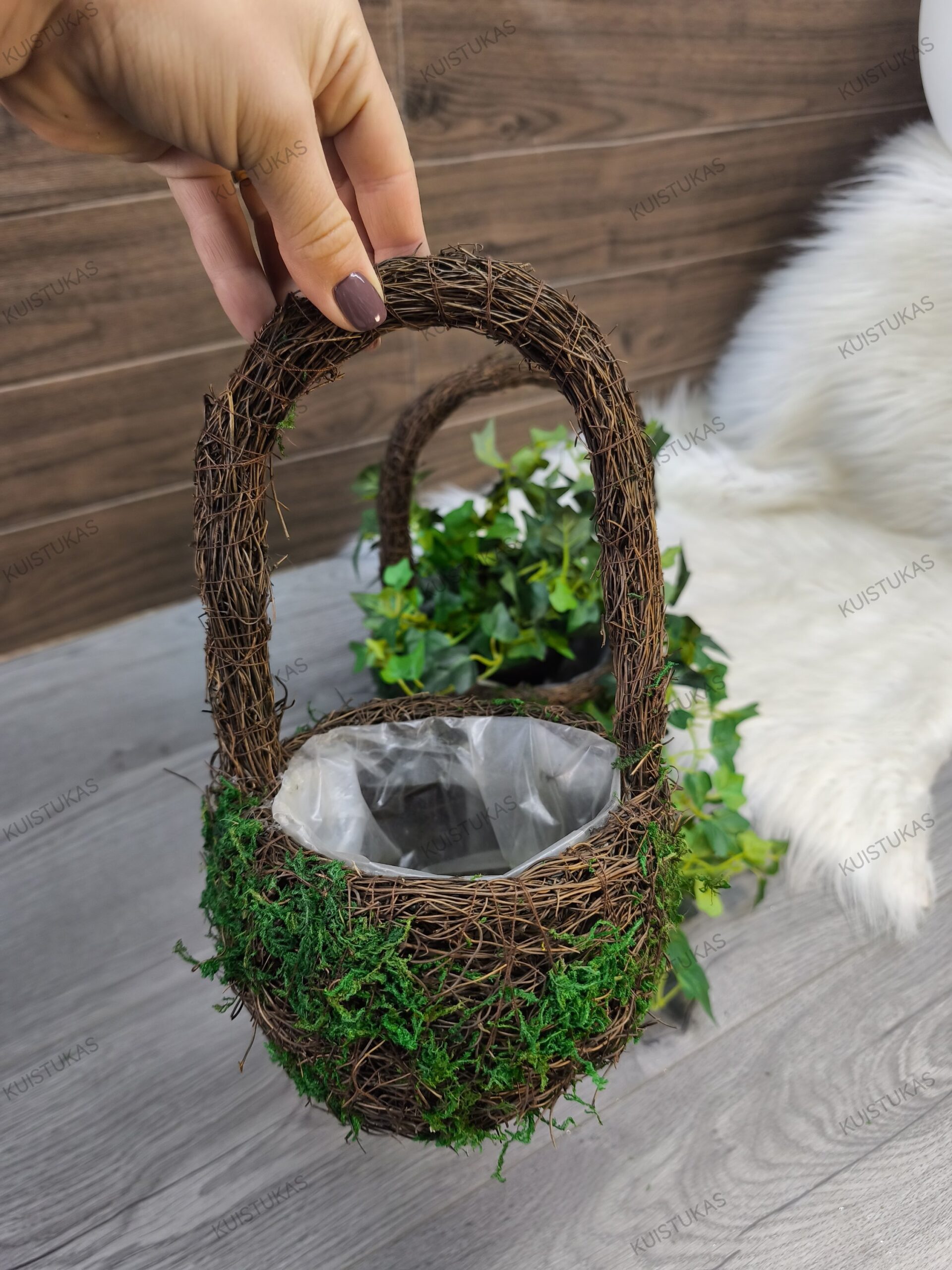 Dekoratyvinių vazonų komplektas 'Moss Basket' - Vaizdas 4