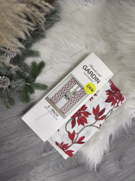 Užuolaidų komplektas 'Gardin Red Bloom' - Vaizdas 2