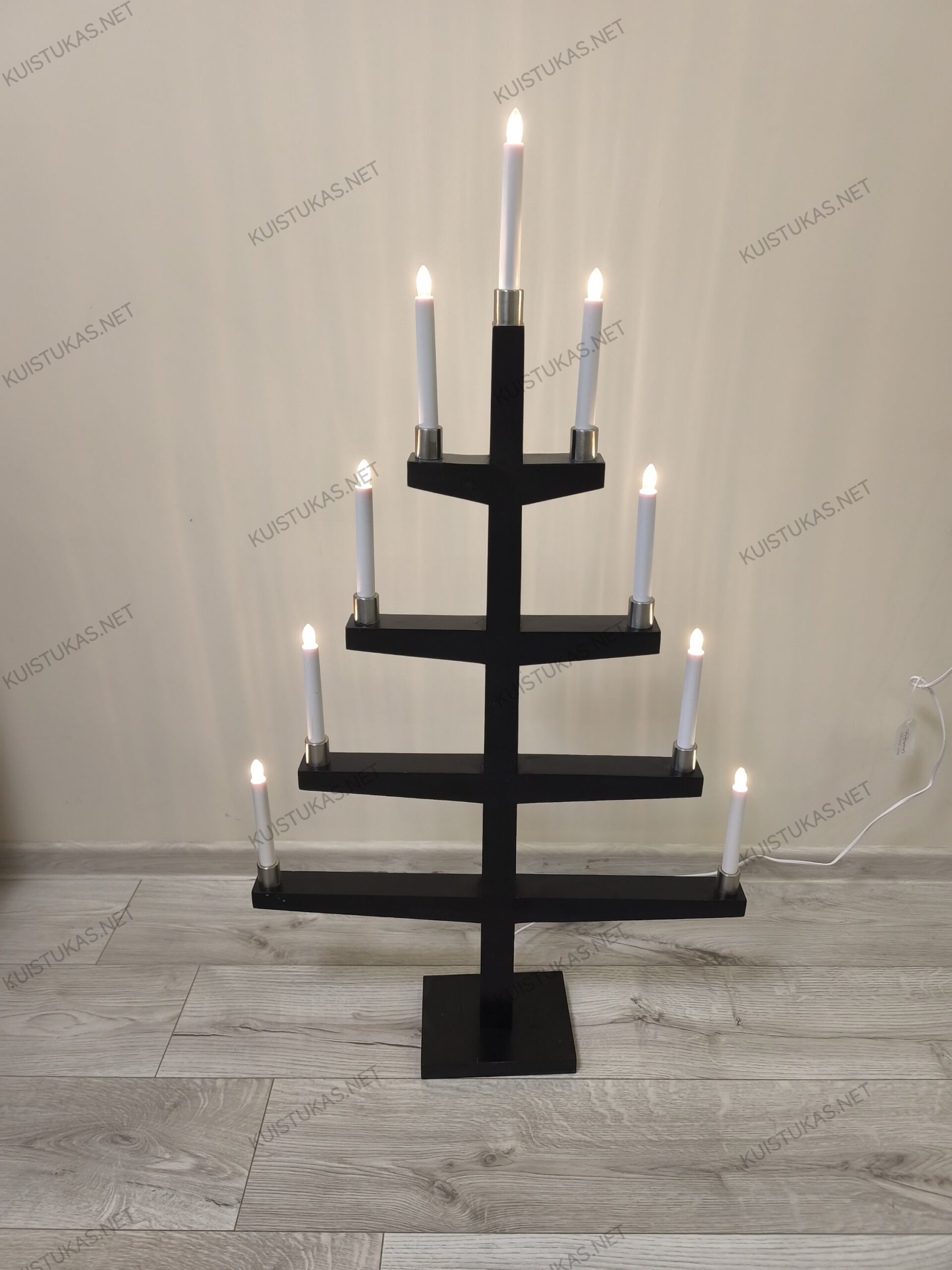 Medinė žvakidė 'Tall Black' - Vaizdas 6