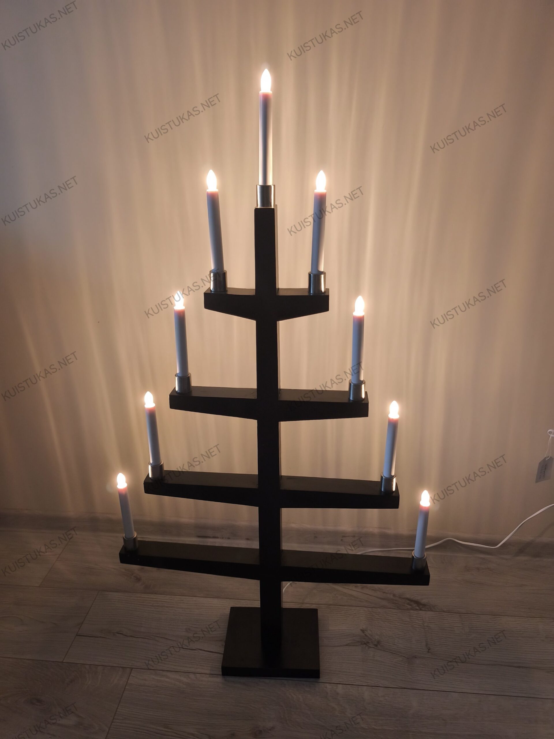 Medinė žvakidė 'Tall Black' - Vaizdas 2