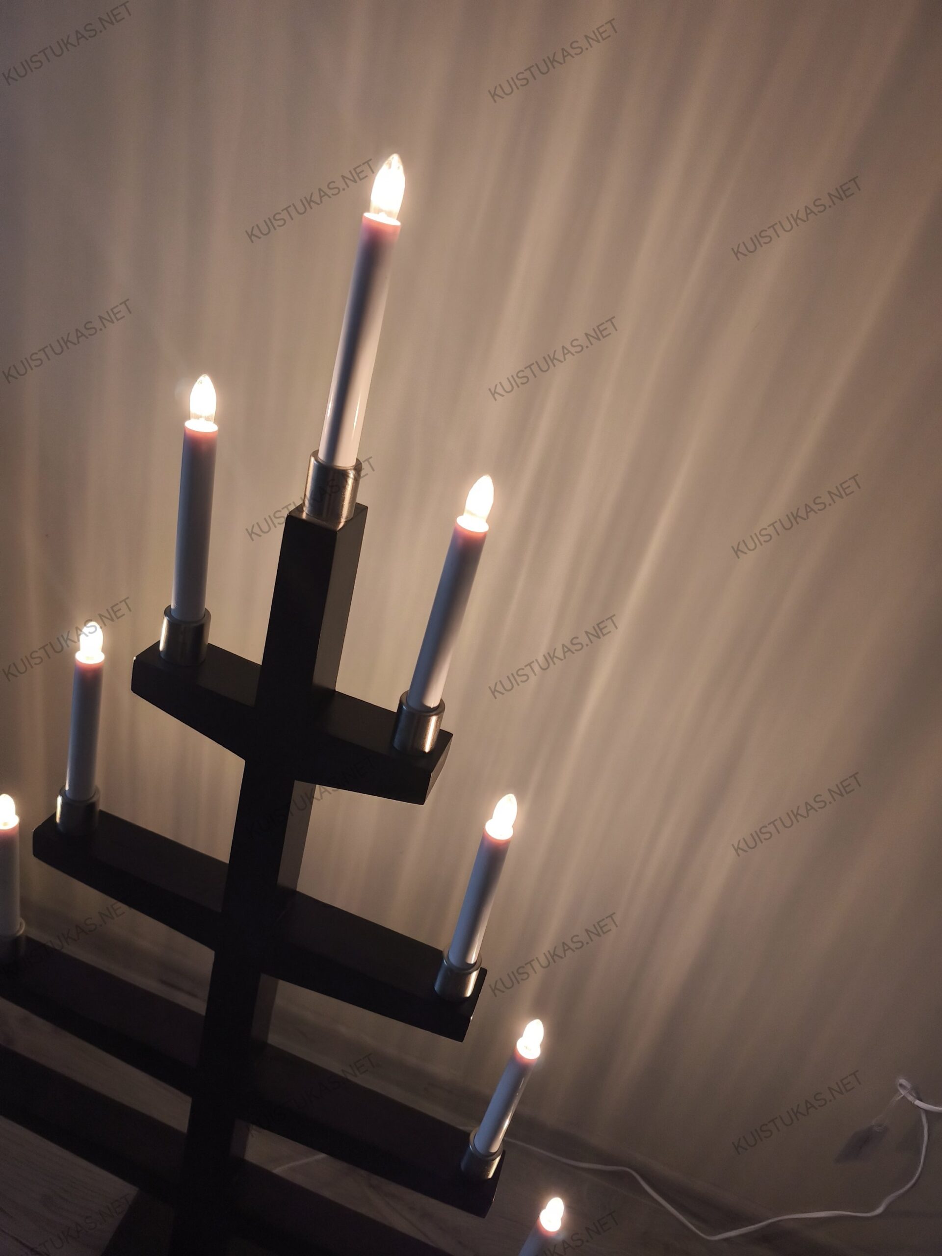 Medinė žvakidė 'Tall Black' - Vaizdas 3