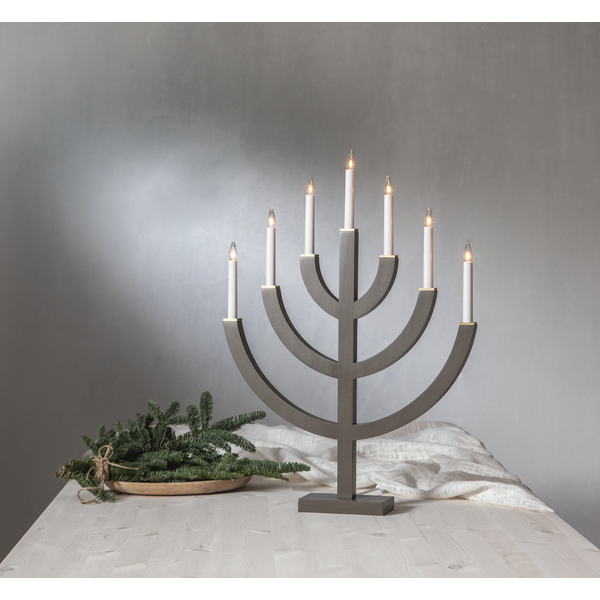 LED žvakidė, pilkos spalvos