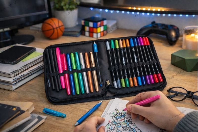 Markerių rinkinys su dėklu 'Metallic Art 24' - Vaizdas 2