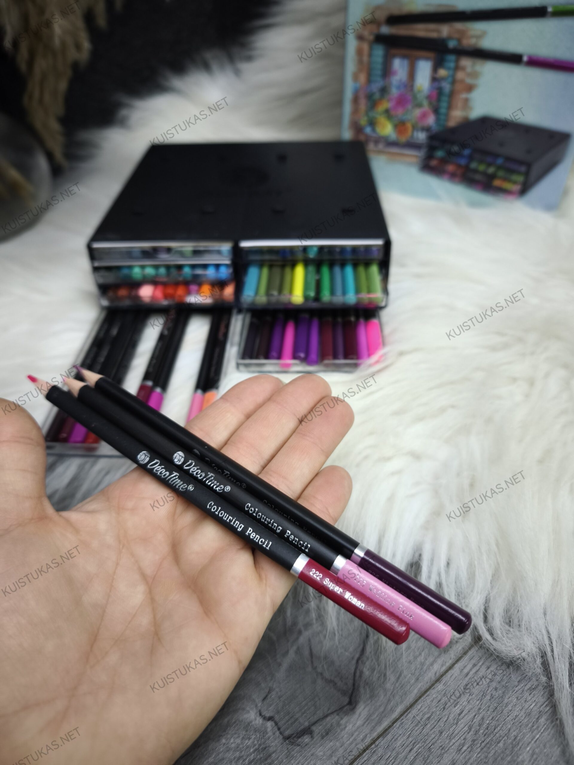 Spalvotų pieštukų rinkinys su dėklu 'DekoTime' - Vaizdas 4