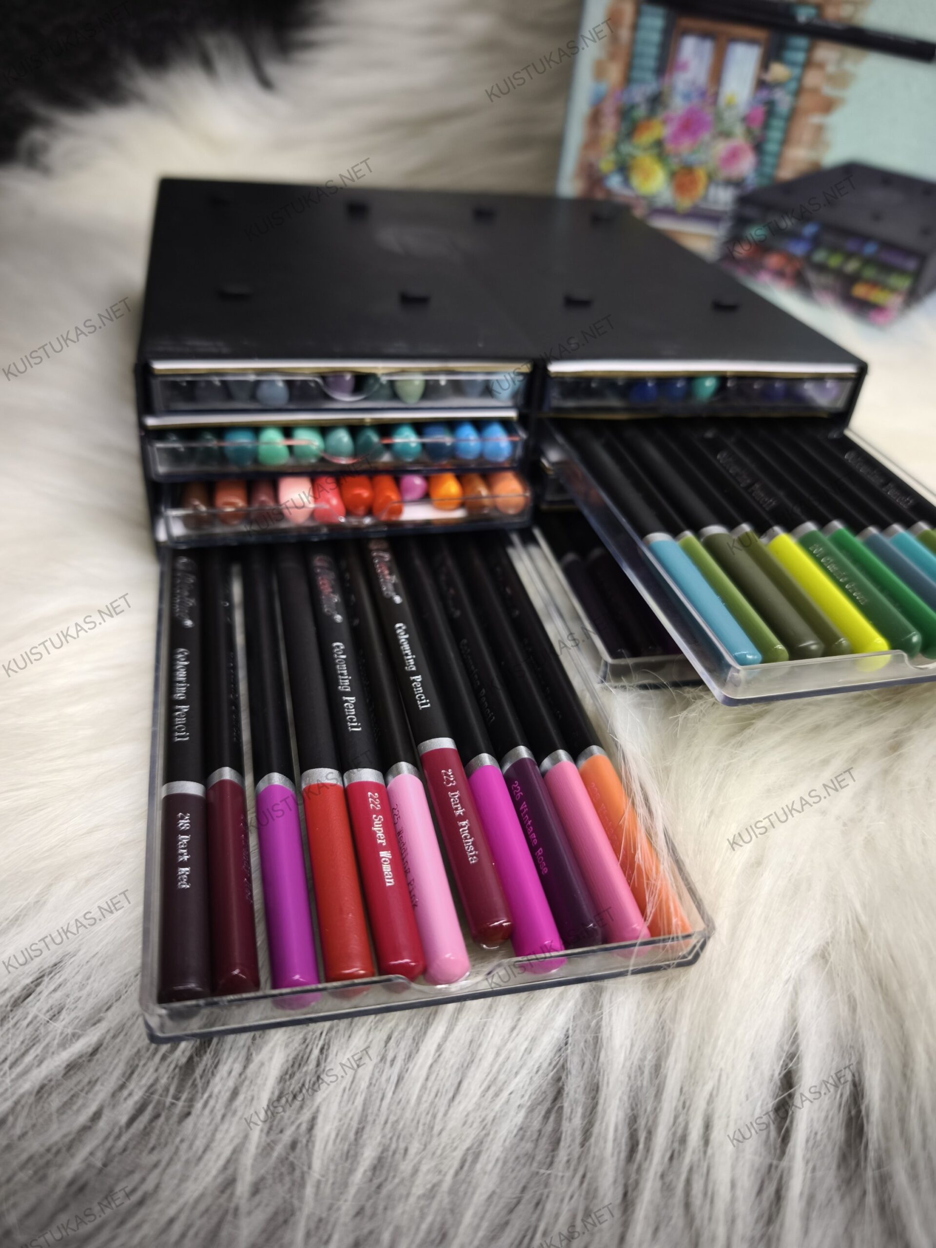 Spalvotų pieštukų rinkinys su dėklu 'DekoTime'