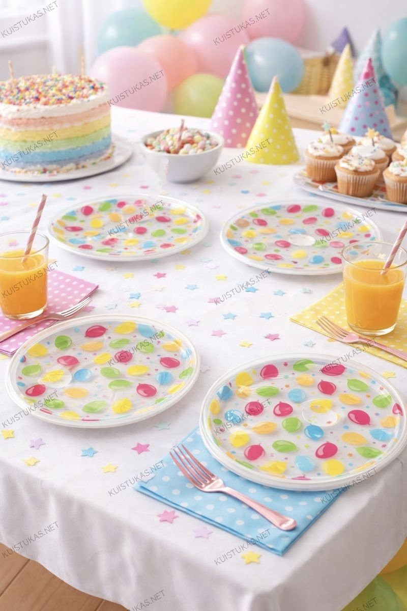 Plastikinių lėkščių komplektas 'Ballon'