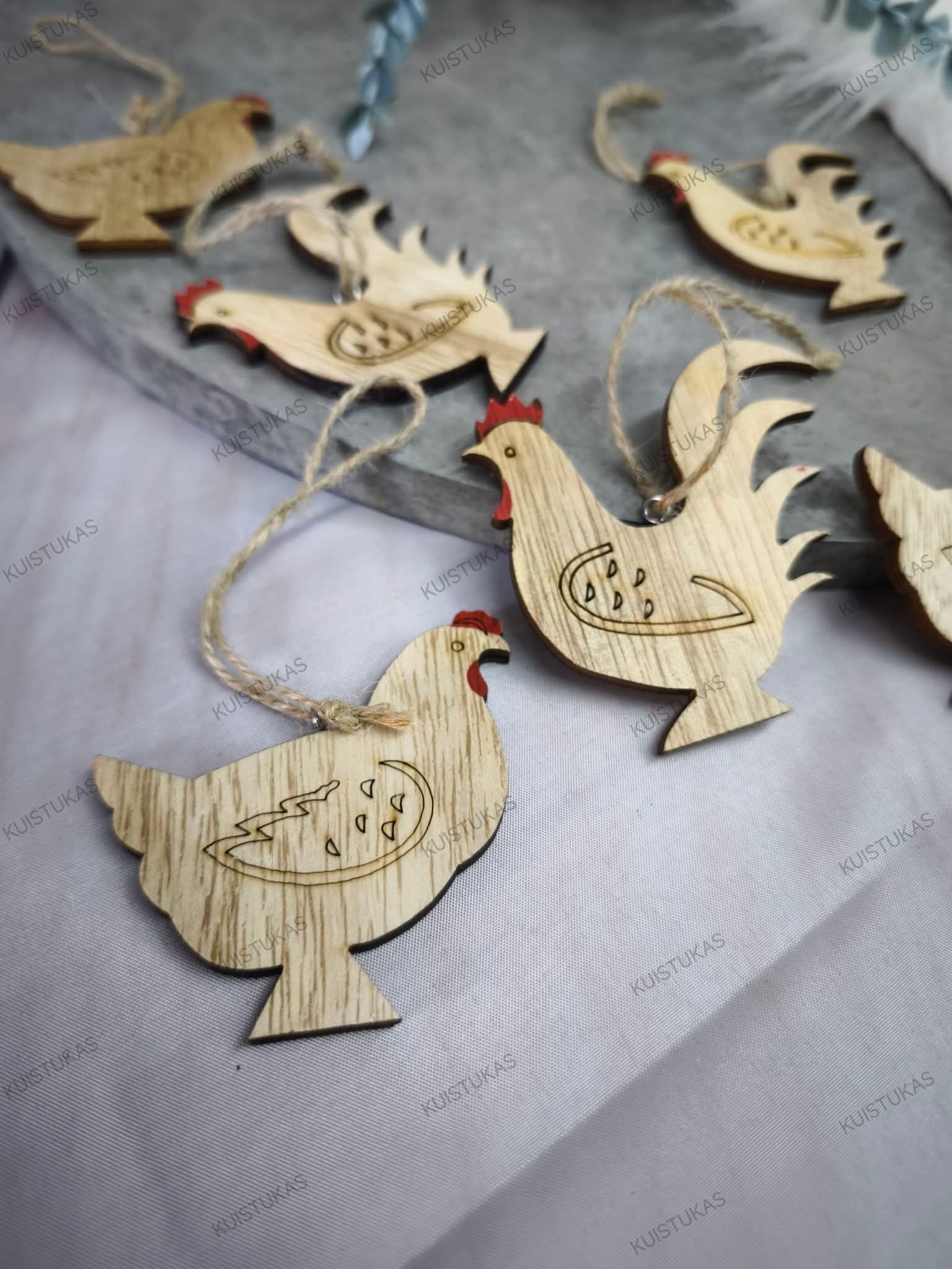 Medinių dekoracijų rinkinys 'Rustic Hen' - Vaizdas 5