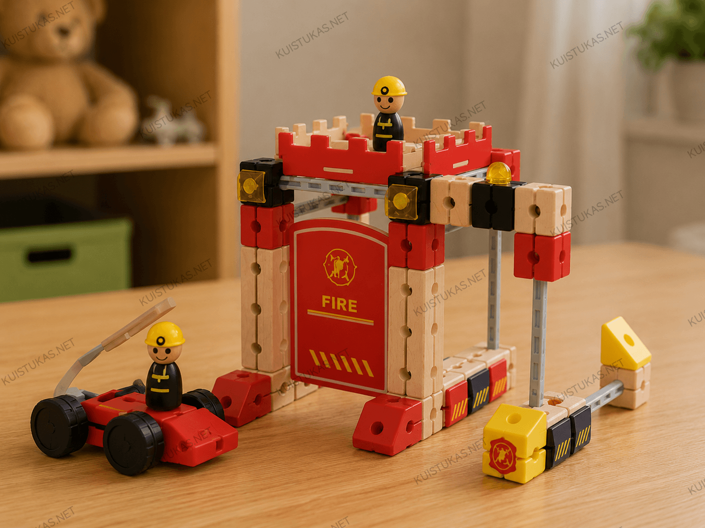 Medinis konstruktorius 2in1 'Fire engine/station' - Vaizdas 2