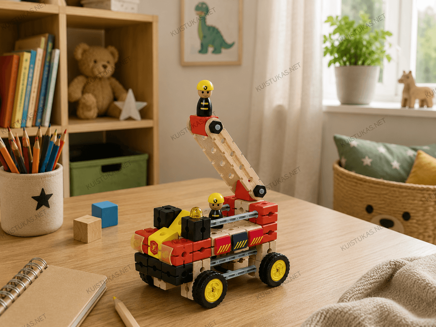 Medinis konstruktorius 2in1 'Fire engine/station' - Vaizdas 3