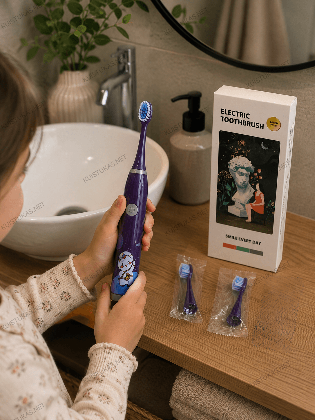 Vaikiškas elektrinis dantų šepetėlis 'Violet'