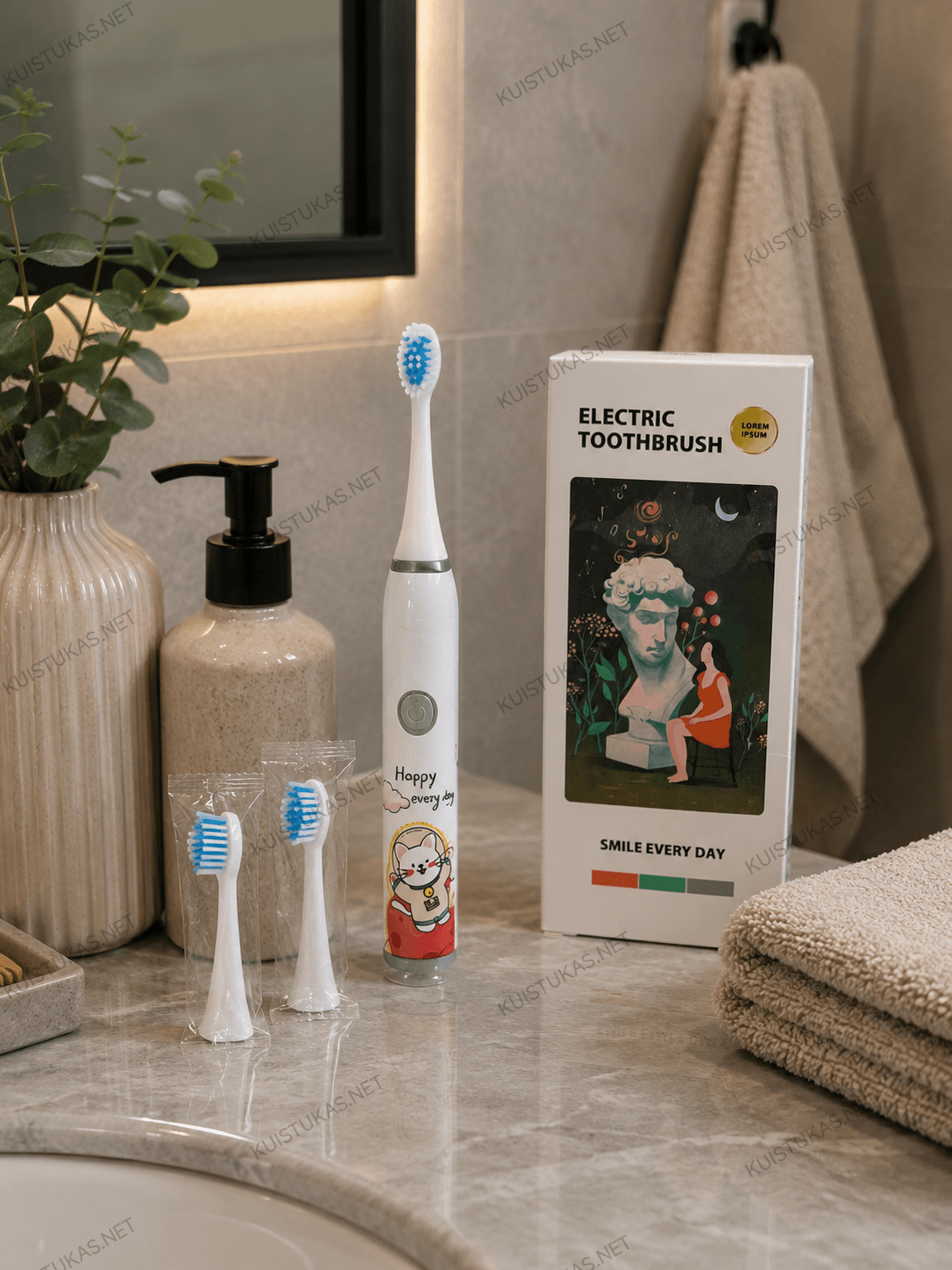 Vaikiškas elektrinis dantų šepetėlis 'White' - Vaizdas 2