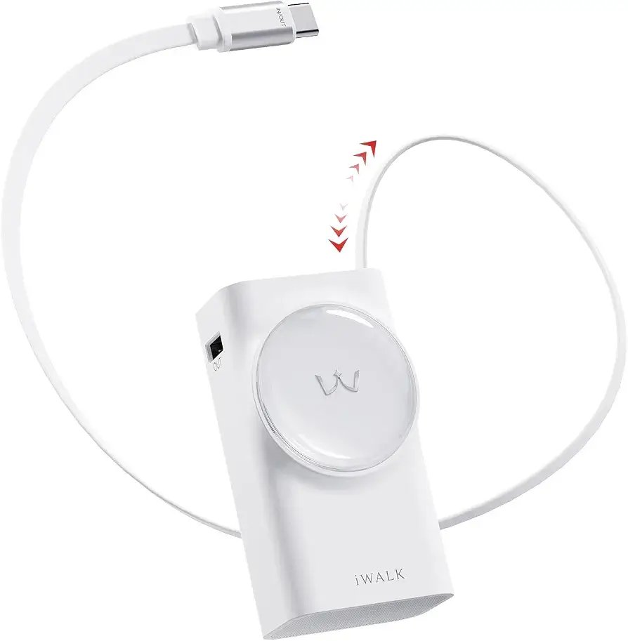 Išorinė baterija su ištraukiamu USB-C laidu 'iWalk' - Vaizdas 2