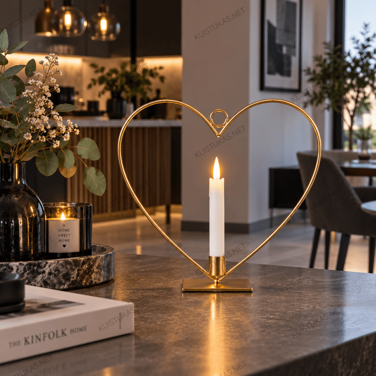 Dekoratyvinė LED žvakidė 'Flamme Heart'