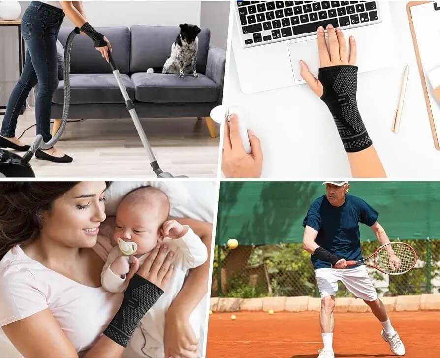 Elastinis riešo įtvaras su nykščio anga - Vaizdas 2