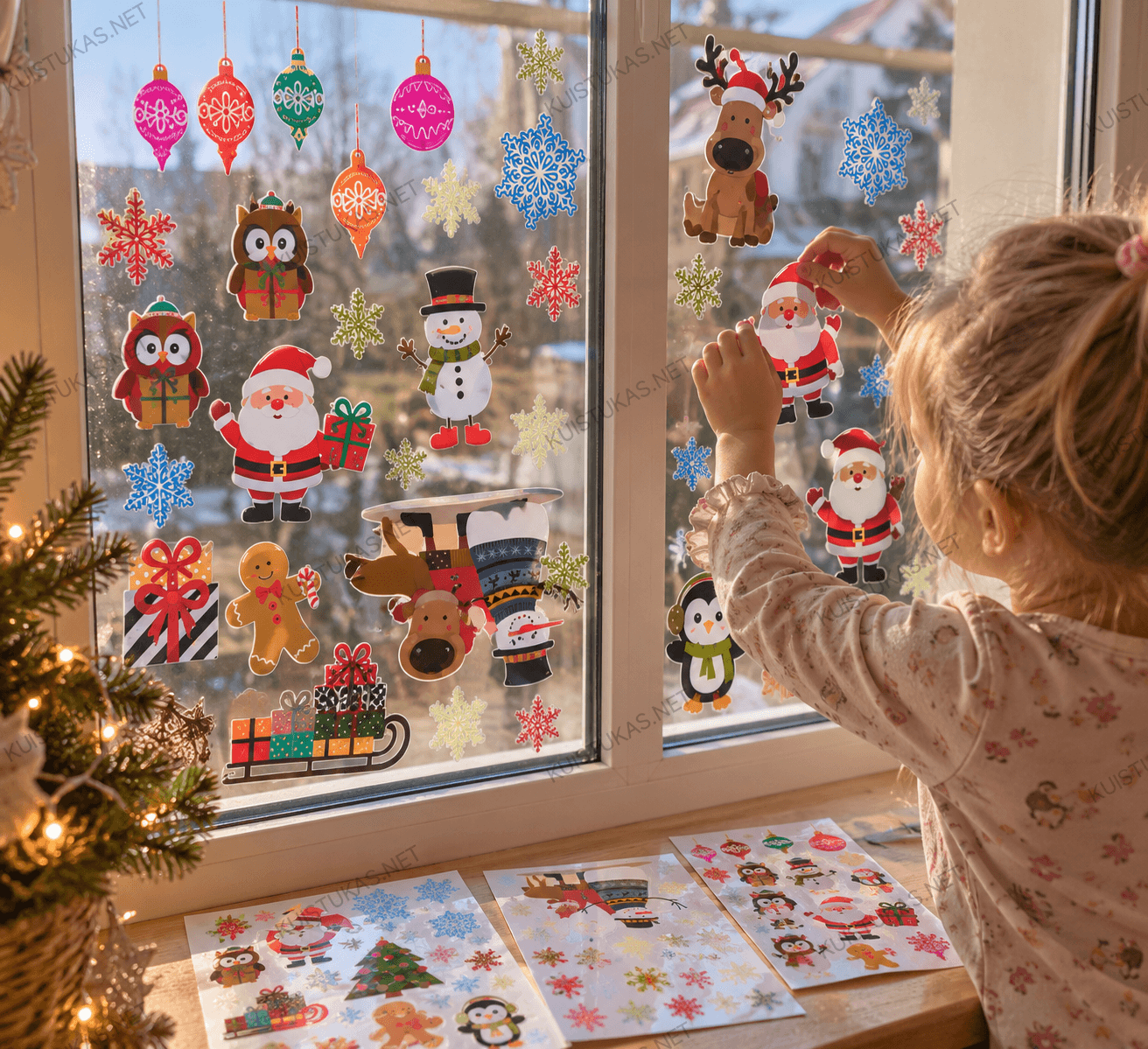 Kalėdiniai langų lipdukai 'Christmas Fun'